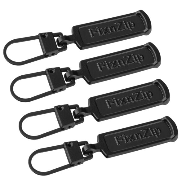 FixnZip Replacement Zipper Pulls Black (4 Pack) - Image 2
